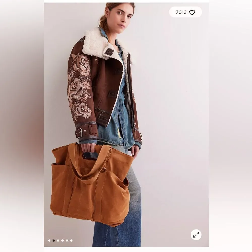 FREE PEOPLE Suede Caravan Tote